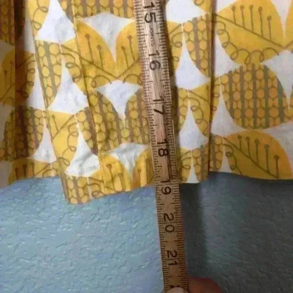 Handmade gathered yellow gray leaves miniskirt with zipper closure M-L? - Picture 4 of 6